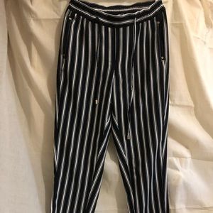 H&M Stripe Ankle Length Pants w/ Drawstring
